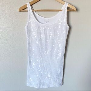 The Limited White Sequined Tank Top Perfect Tank Embellished Women’s Large NWOT